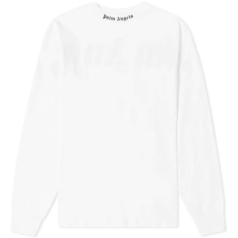 パーム・エンジェルス レディース Tシャツ トップス Palm Angels Long Sleeve Classic Logo Tee White & Black