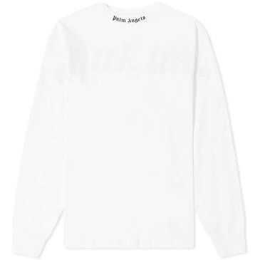 パーム・エンジェルス レディース Tシャツ トップス Palm Angels Long Sleeve Classic Logo Tee White & Black