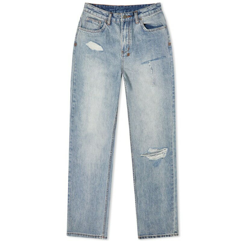 スビ レディース デニムパンツ ボトムス Ksubi Playback Distressed Relaxed Straight High Rise Jeans Denim