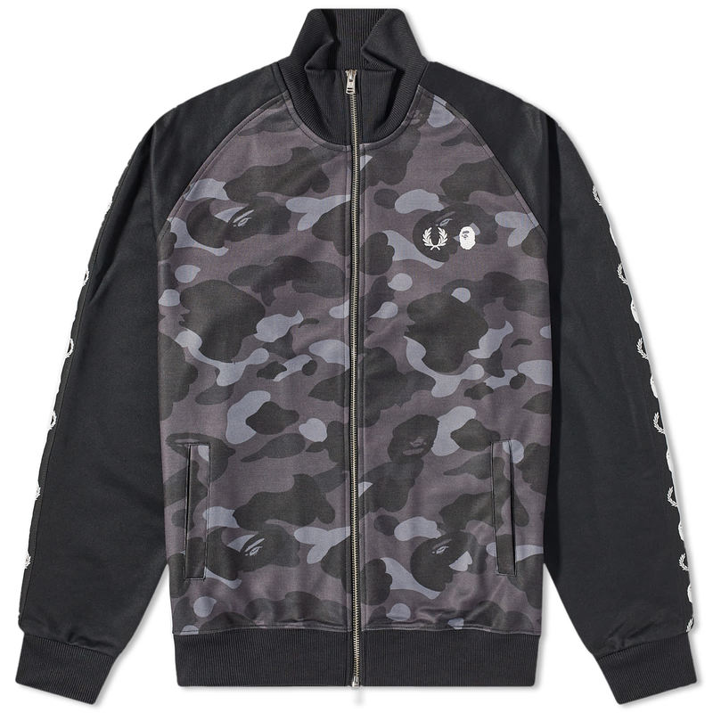 フレッドペリー ジャケット メンズ 【送料無料】 フレッドペリー メンズ ジャケット・ブルゾン アウター Fred Perry x BAPE Camo Track Jacket Black