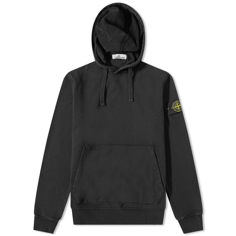 ストーンアイランド 【送料無料】 ストーンアイランド メンズ パーカー・スウェット フーディー アウター Stone Island Garment Dyed Popover Hoody Black