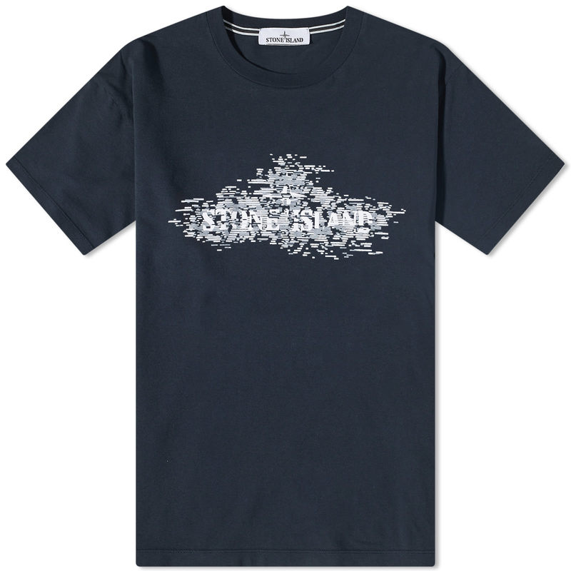  ストーンアイランド メンズ Tシャツ トップス Stone Island Institutional Two Graphic T-Shirt Navy