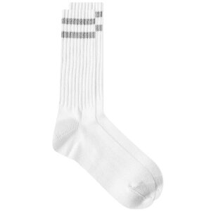 ̵ ӡॹ ץ饹    Beams Plus Schoolboy Sock White & Grey