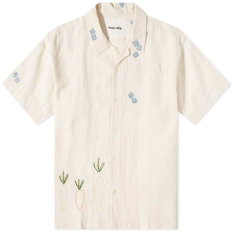 【送料無料】 ストーリーエムエフジー メンズ シャツ トップス Story mfg. Carrot Embroidered Vacation Shirt Carrot Hand Embroidery