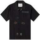 【送料無料】 ストーリーエムエフジー メンズ シャツ トップス Story mfg. Sampler Embroidered Greetings Vacation Shirt Sampler Hand Embroidery Black