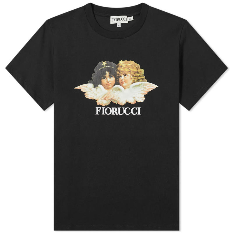 フィオルッチ レディース Tシャツ トップス Fiorucci Vintage Angels Tee Black