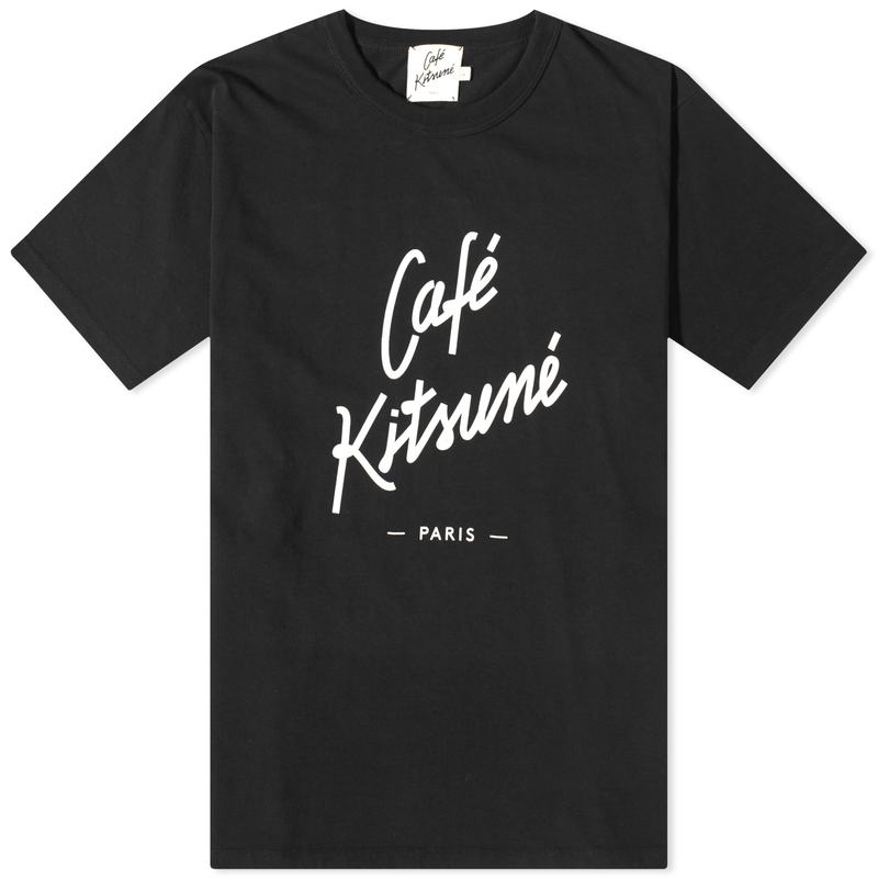 メゾンキツネ Tシャツ メンズ 【送料無料】 メゾンキツネ メンズ Tシャツ トップス Maison Kitsune Cafe Kitsune Classic T-Shirt Black