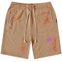 【送料無料】 パーム・エンジェルス メンズ ハーフパンツ・ショーツ ボトムス Palm Angels Painted Logo Sweat Short Camel Violet