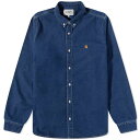 カーハート シャツ メンズ 【送料無料】 カーハート メンズ シャツ トップス Carhartt WIP Weldon Denim Shirt Blue Stone Washed
