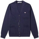 【送料無料】 メゾンキツネ メンズ ニット・セーター カーディガン アウター Maison Kitsune Tricolor Fox Patch Classic Cardigan Navy