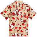 【送料無料】 ソウルランド メンズ シャツ トップス Soulland x Hello Kitty Orson Heart Vacation Shirt Beige Aop