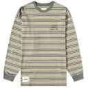 【送料無料】 ダブルタップス メンズ Tシャツ トップス WTAPS 06 Long Sleeve Stripe T-Shirt Olive Drab