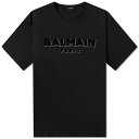 【送料無料】 バルマン メンズ Tシャツ トップス Balmain Flock & Foil Paris Logo T-Shirt Black & Gold