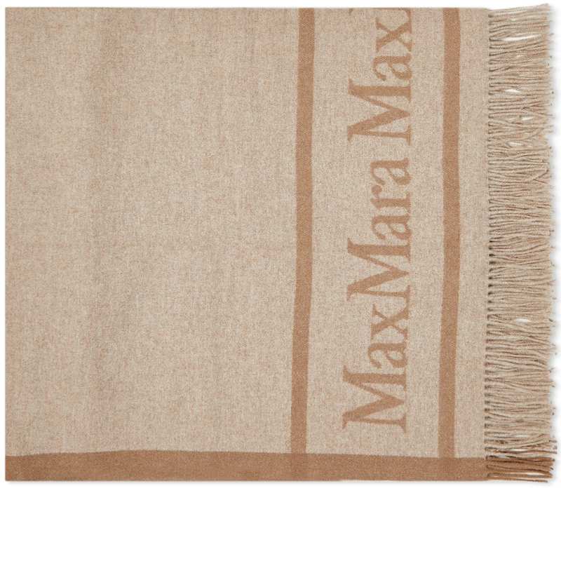 マックスマーラ 【送料無料】 マックスマーラ レディース マフラー・ストール・スカーフ アクセサリー Max Mara Hilde Logo Scarf Sand