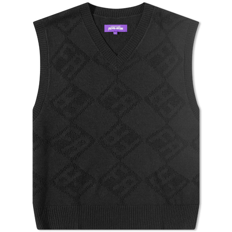 ̵ եå󥰥  ٥  Fucking Awesome Letter Square Vest Black