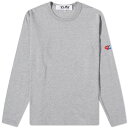 【送料無料】 コム デ ギャルソン メンズ Tシャツ トップス Comme des Garcons Play Long Sleeve Invader T-Shirt Grey