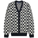 フレッドペリー 【送料無料】 フレッドペリー メンズ ニット・セーター カーディガン アウター Fred Perry Chequerboard Cardigan Black & Ecru