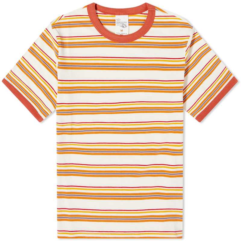【送料無料】 ヌーディージーンズ レディース Tシャツ トップス Nudie Jeans Lova Striped Ringer T-Shirt Rusty Peach