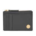 ヴェルサーチェ 財布（レディース） 【送料無料】 ヴェルサーチ メンズ 財布 アクセサリー Versace Medusa Head Zip Card Holder Black & Gold