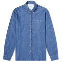  オフィシンジェネレール メンズ シャツ トップス Officine Generale Button Down Denim Shirt Mid Blue