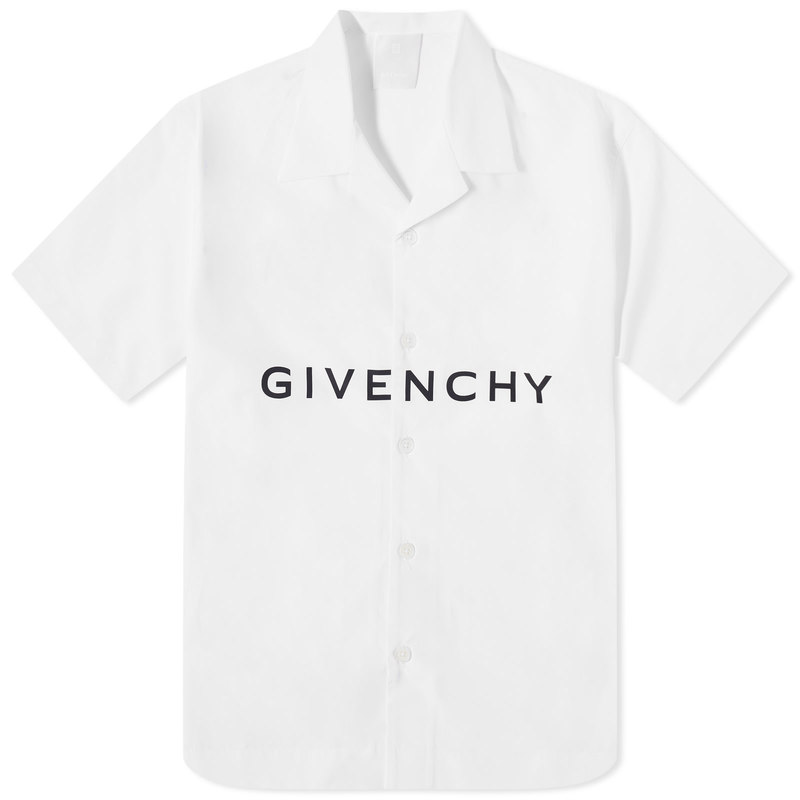 【送料無料】 ジバンシー メンズ シャツ トップス Givenchy Logo Hawaiian Shirt White & Black