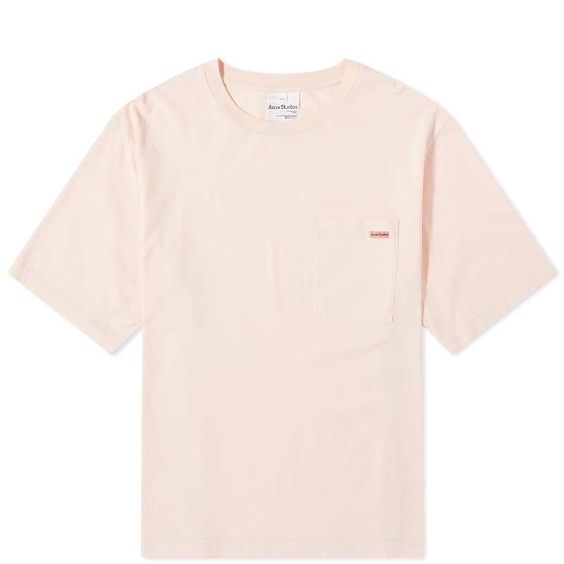 【送料無料】 アクネ ストゥディオズ メンズ Tシャツ トップス Acne Studios Edie Pocket Pink Label T-Shirt Powder Pink