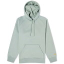 【送料無料】 カーハート メンズ パーカー・スウェット アウター Carhartt WIP Hooded Chase Sweat Glassy Teal & Gold