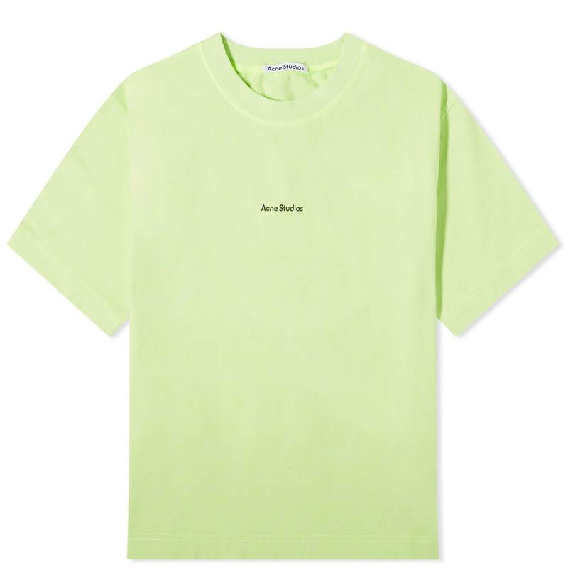 【送料無料】 アクネ ストゥディオズ レディース Tシャツ トップス Acne Studios Edie Stamp T-Shirt Fluo Green