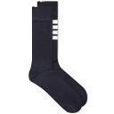 【送料無料】 トムブラウン メンズ 靴下 アンダーウェア Thom Browne 4 Bar Sock Navy