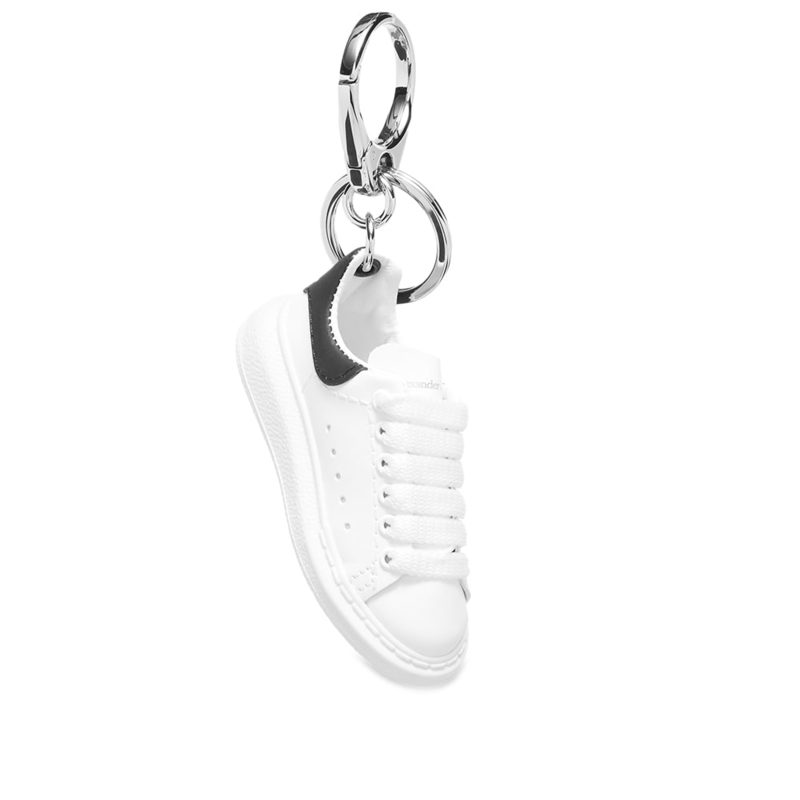 アレキサンダー・マックイーン メンズ スニーカー シューズ Alexander McQueen Wedge Sole Sneaker Keyring White & Black