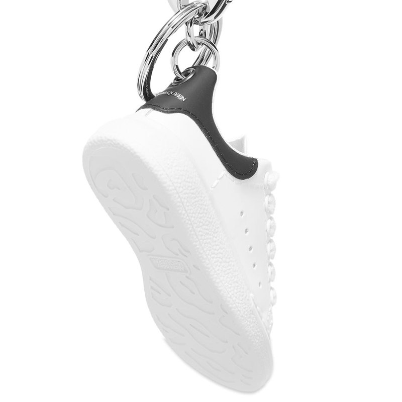 アレキサンダー・マックイーン メンズ スニーカー シューズ Alexander McQueen Wedge Sole Sneaker Keyring White & Black