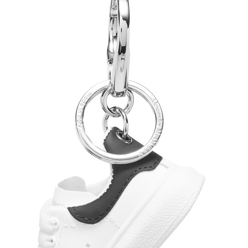 アレキサンダー・マックイーン メンズ スニーカー シューズ Alexander McQueen Wedge Sole Sneaker Keyring White & Black