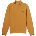 【送料無料】 フレッドペリー メンズ パーカー・スウェット アウター Fred Perry Half Zip Sweat Dark Caramel