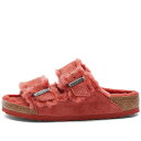 【送料無料】 ビルケンシュトック メンズ サンダル シューズ Birkenstock Arizona Shearling Sienna Red Suede 2