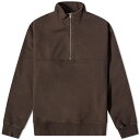 【送料無料】 カラフルスタンダード メンズ パーカー・スウェット アウター Colorful Standard Organic Quarter Zip Crew Sweat Coffee Brown