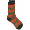  バーブァー メンズ 靴下 アンダーウェア Barbour Houghton Stripe Socks Burnt Orange & Olive