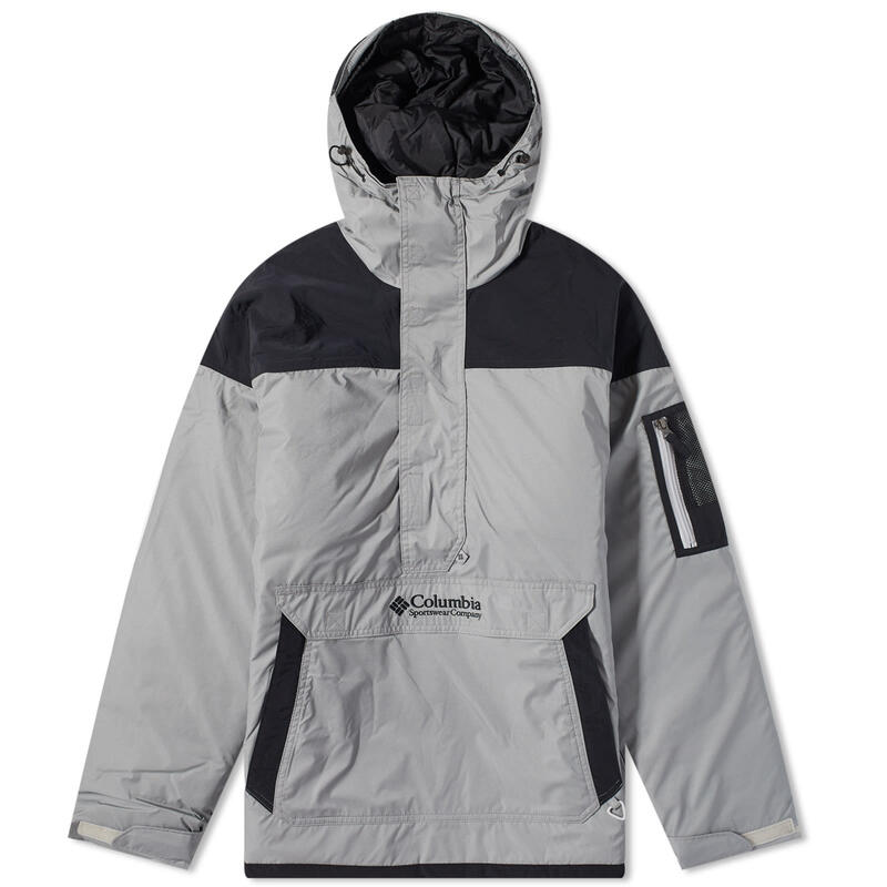 【送料無料】 コロンビア メンズ ジャケット・ブルゾン アウター Columbia Challenger? Remastered Pullover Jacket Silver Sheen & Black