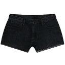 【送料無料】 オフ-ホワイト レディース ハーフパンツ・ショーツ ボトムス Off-White Denim Shorts Black