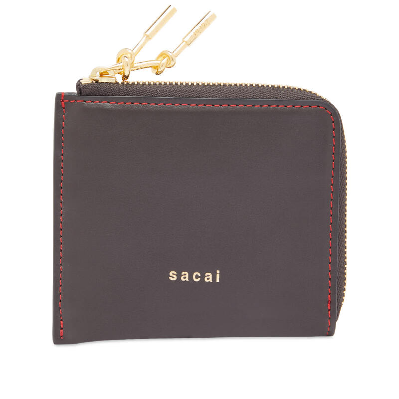 【送料無料】 サカイ メンズ 財布 アクセサリー Sacai Bicolour Half Wallet Brown Red