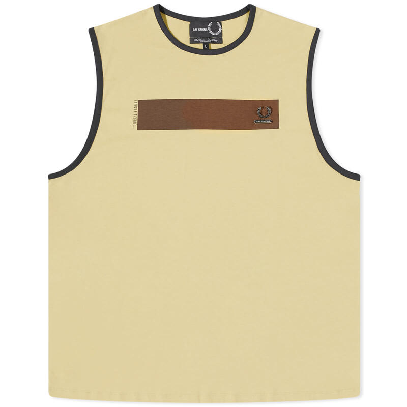 【送料無料】 フレッドペリー メンズ ベスト トップス Fred Perry x Raf Simons Printed Vest Dirty Lime