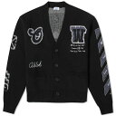 【送料無料】 オフ-ホワイト メンズ カーディガン アウター Off-White Moon Varsity Cardigan Black