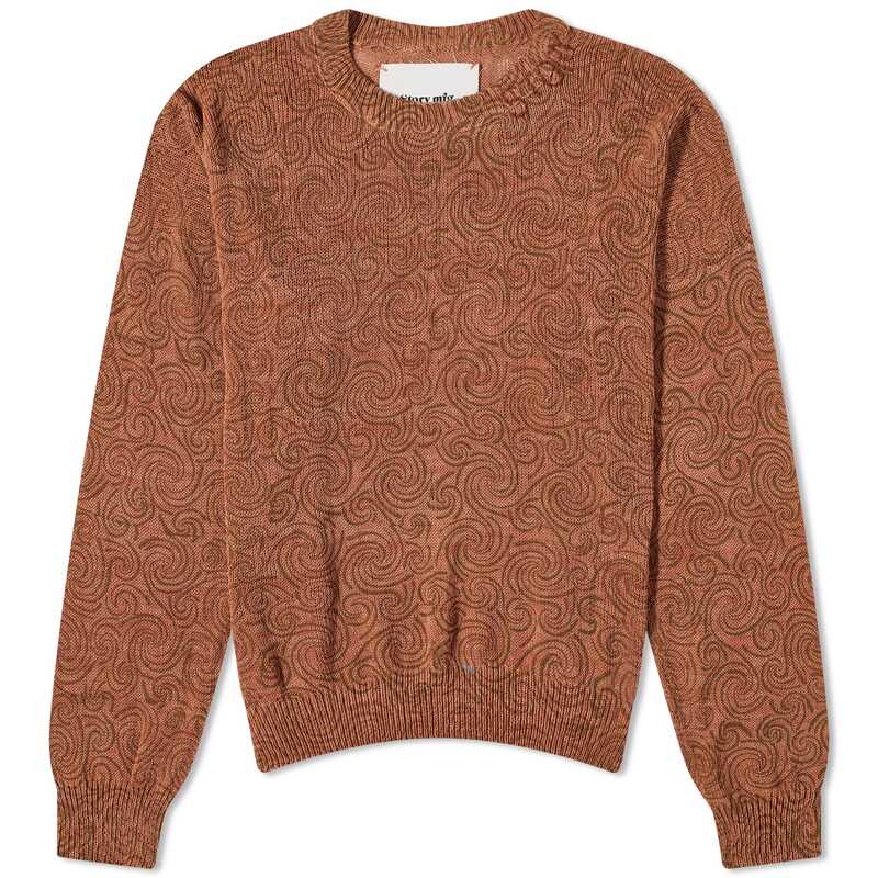 【送料無料】 ストーリーエムエフジー メンズ ニット・セーター アウター Story mfg. Spiral Crewneck House Knit Terracotta Spiral