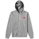 【送料無料】 コム デ ギャルソン メンズ パーカー スウェット フーディー アウター Comme des Garcons Play Invader Heart Zip Hoodie Grey