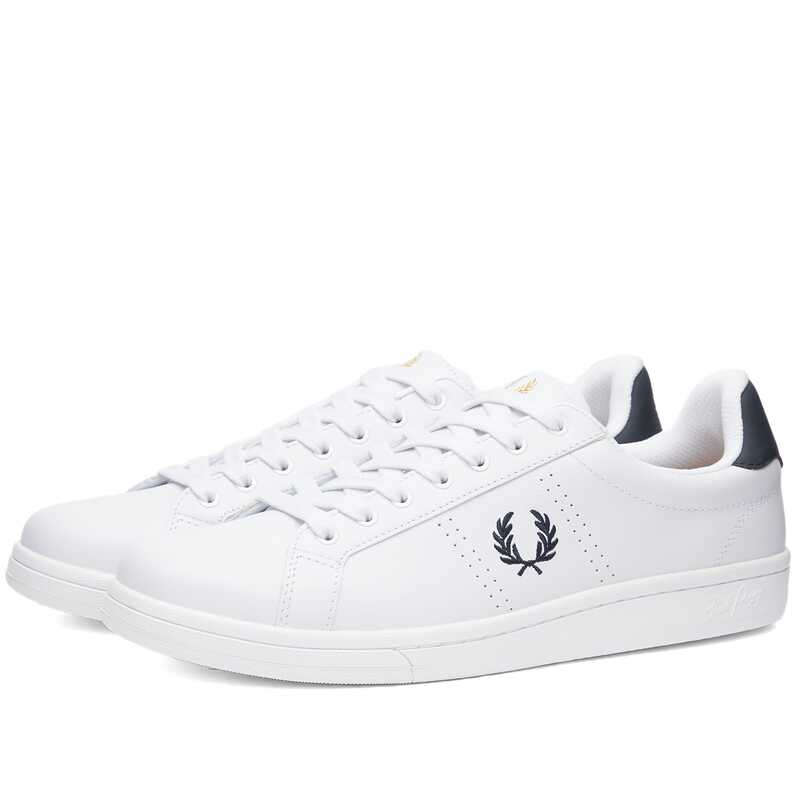 フレッドペリー レザースニーカー メンズ 【送料無料】 フレッドペリー メンズ スニーカー シューズ Fred Perry B721 Leather Sneaker White & Navy