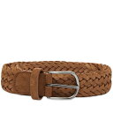 アンダーソンズ ベルト メンズ 【送料無料】 アンダーソンズ メンズ ベルト アクセサリー Anderson's Suede Woven Belt Brown