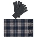 yz o[u@[ Y }t[EXg[EXJ[t ANZT[ Barbour Tartan Scarf & Glove Gift Set Slate Tartan & Black
