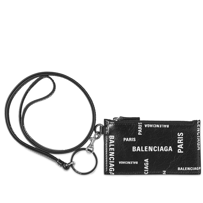 バレンシアガ 財布（メンズ） 【送料無料】 バレンシアガ メンズ 財布 アクセサリー Balenciaga Lanyard Cash Case Black & White