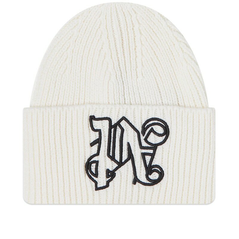 【送料無料】 パーム エンジェルス メンズ 帽子 ニットキャップ アクセサリー Palm Angels Monogram Beanie Off White