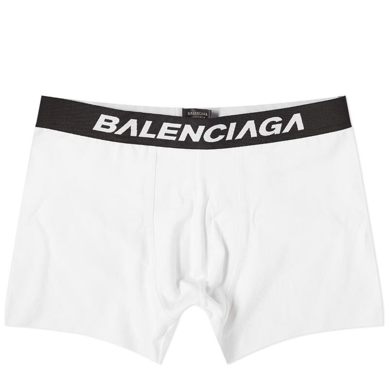 【送料無料】 バレンシアガ メンズ ボクサーパンツ アンダーウェア Balenciaga Logo Boxer Briefs White & Black