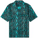 フレッドペリー 【送料無料】 フレッドペリー メンズ シャツ トップス Fred Perry Snake Print Vacation Shirt Deep Mint